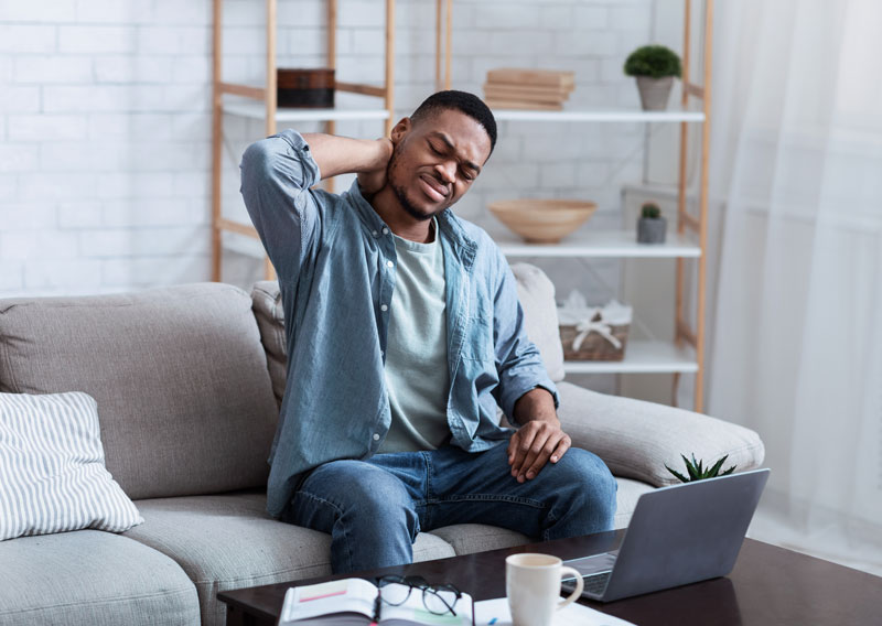 Man having neck pain